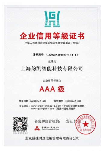 企业信用等级证书